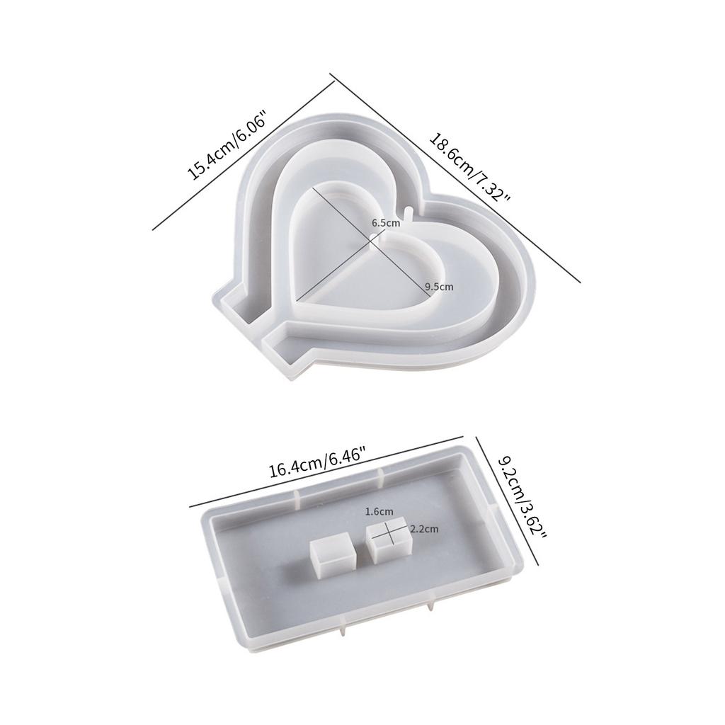 Resin Photo Frame Molds Heart Shape Silicone Mold for DIY Casting Epoxy Mould with Base Crafts for Table Home Decoration