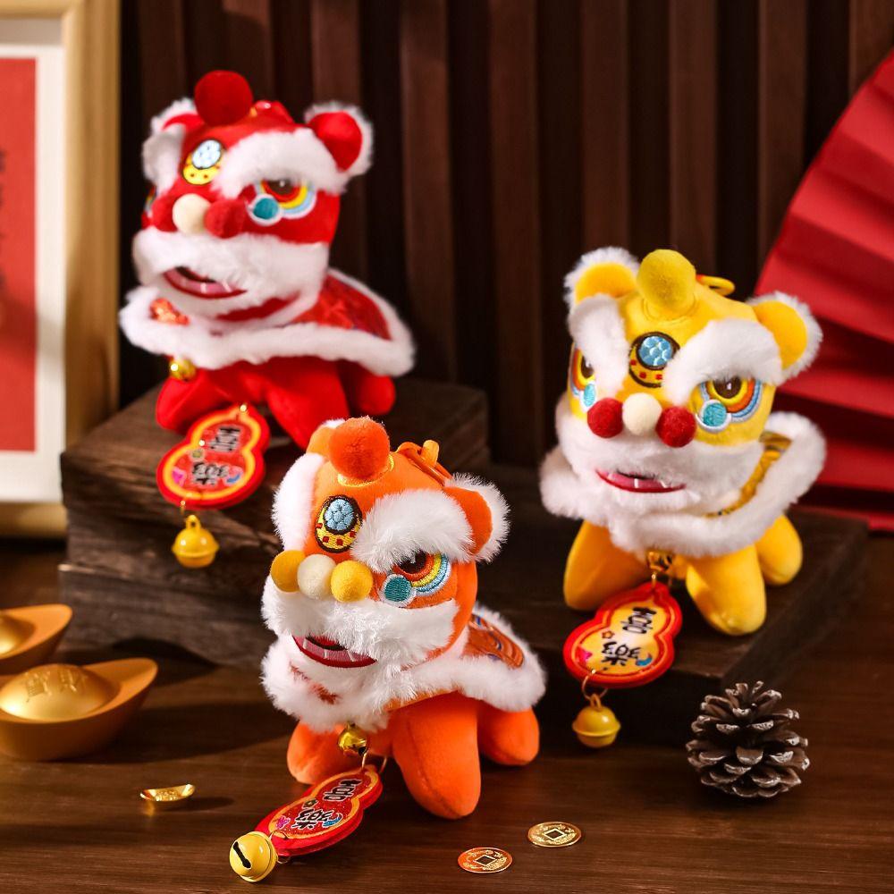 Bell Lion Dance Pendant Fortune Character Chinese New Year Gift 2026 Spring Festival