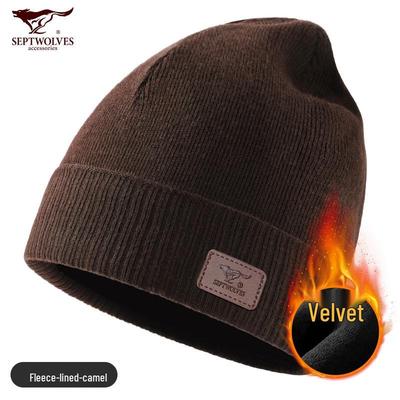 Мужская зимняя шапка-бини на флисовой подкладке Septwolves