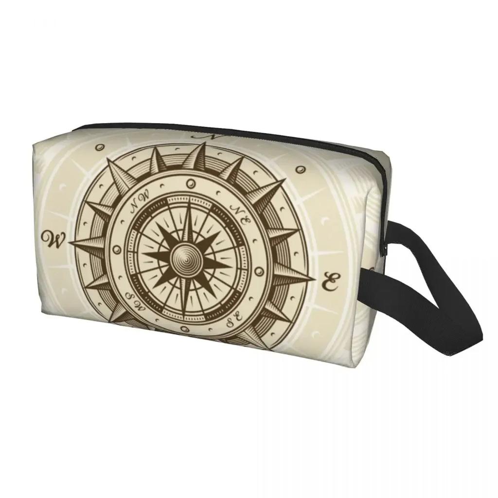 Винтажная косметичка с морским компасом для женщин, дорожный органайзер для косметики, симпатичные сумки для хранения туалетных принадлежностей в виде капитана и якоря для лодки