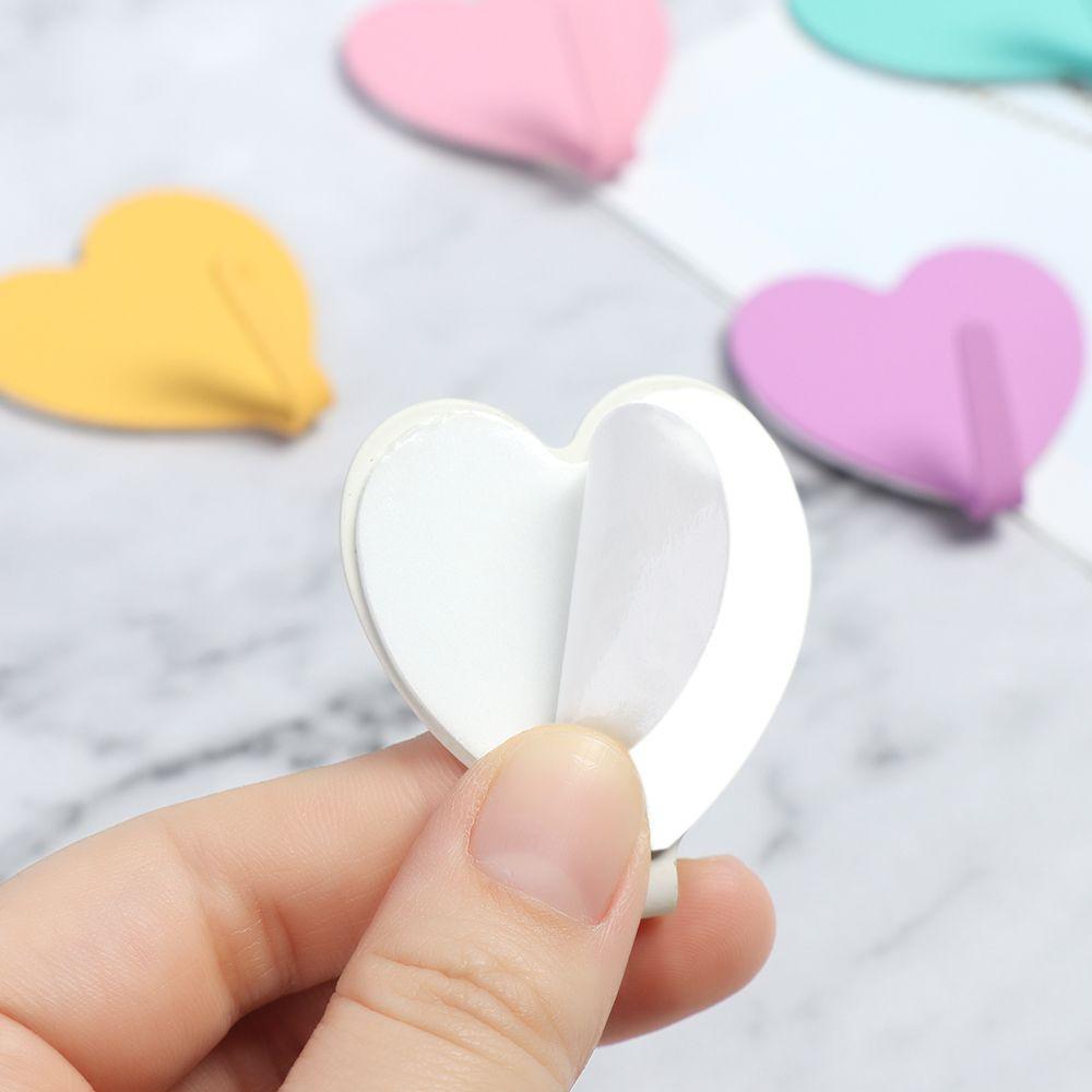 1Pc Waterproof No Trace Metal Heart-shaped Wall Hook Hanger Hooks Storage Racks Key Holder