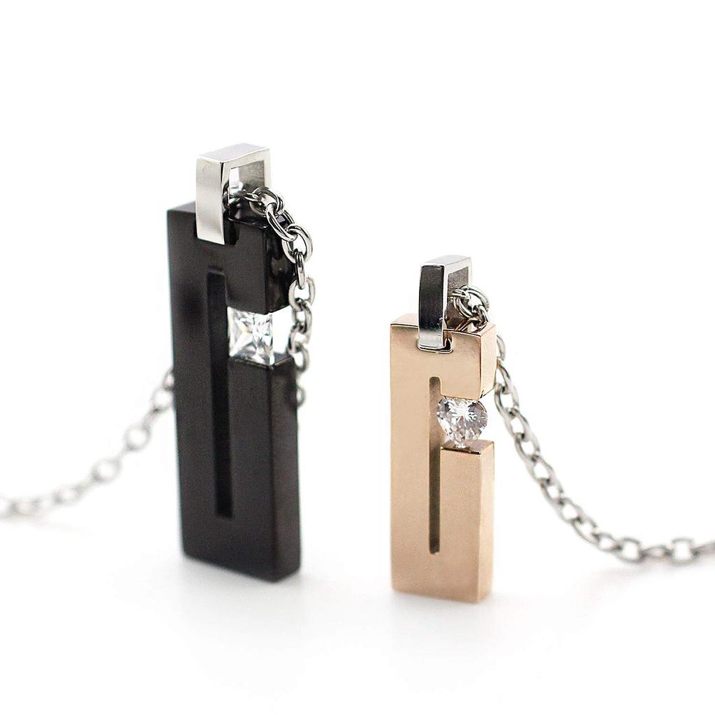 Парное ожерелье из нержавеющей стали с металлической аллергией в форме сердца, черное, розовое, золото [Barzaz]