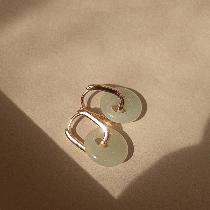 Серьги из нефрита Хотан, женские серьги, ретро-темперамент, легкие роскошные серьги из нефрита