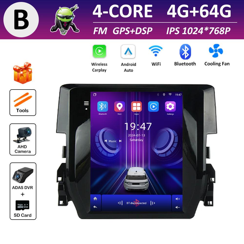 Android Интеллектуальная Система Bluetooth для Honda Civic 10 FC FK 2015 2016 2017 - 2020 IPS Сенсорный Экран DSP Стерео Аксессуары WIFI