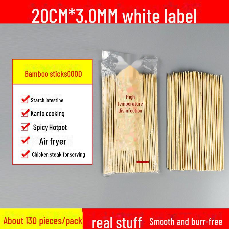 Бамбуковые шампуры Zibo: Одноразовые шампуры для барбекю, жареных сосисок, засахаренных боярышников и кислых блюд