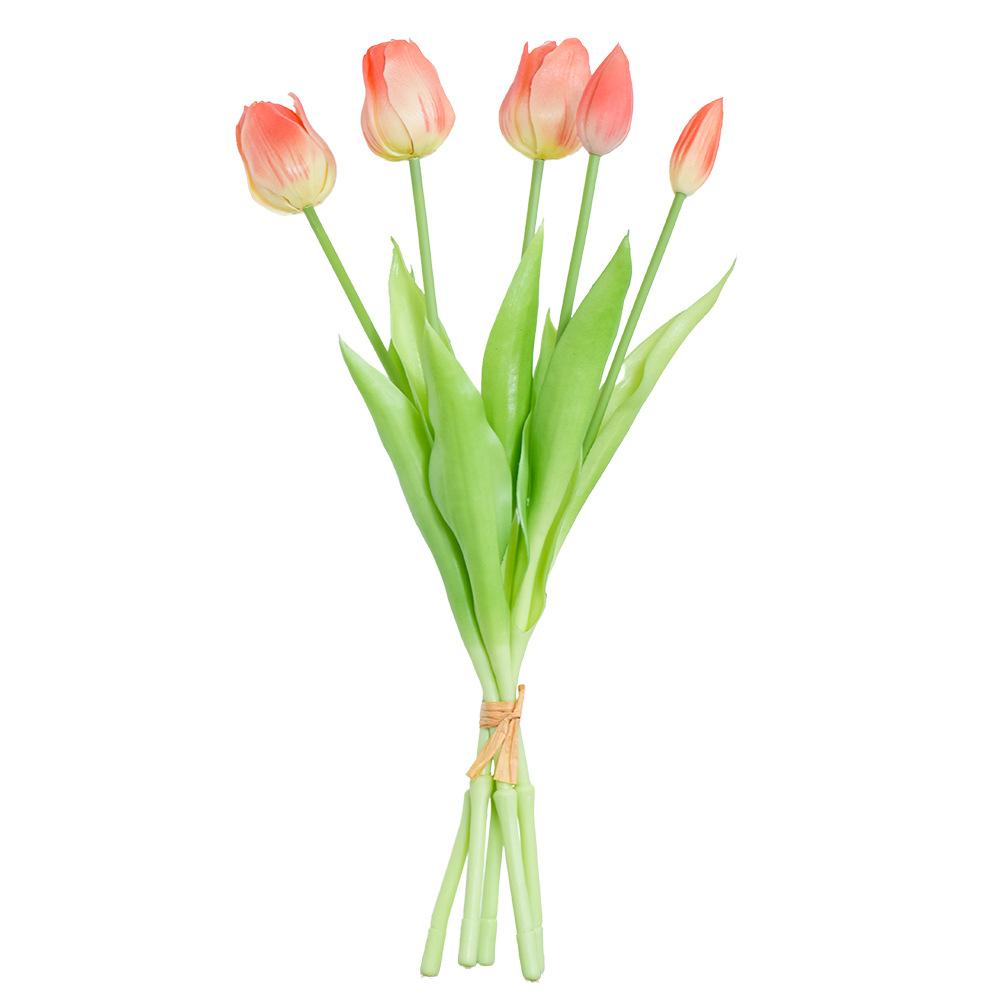 Букет тюльпанов осенней вишни, мягкий резиновый материал, гостиная, светлый роскошный обеденный стол для помещений, высококачественное имитационное цветочное украшение