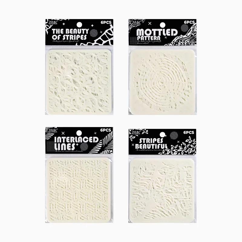 6 шт. набор текстур серии мебель трафарет волна лист полосатые трафареты для живописи и декора ретро простота трафарет шаблоны