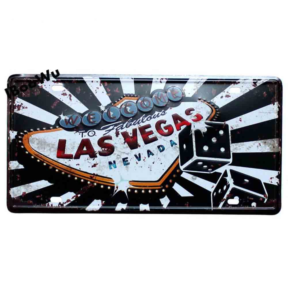 Worldwide Popular City License Plate Poster Vintage Wall Decor North America Metal Tin Sign Plaques Poster 15x30cm