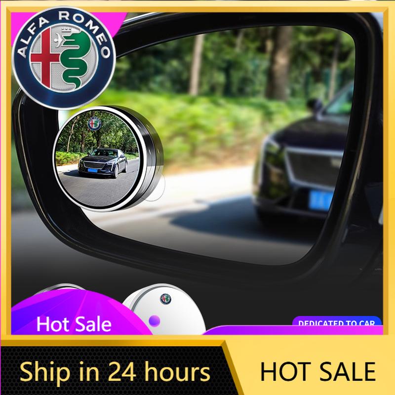 Car Stickers For Alfa Romeo 2Pcs Car Auxiliary Rearview Mirror Wide-angle 360° Adjustable For Alfa Romeo Giulietta GT 159 147 15