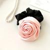 Французский Атласный Розовый Цветок Эластичные Повязки для Волос Женские Девичьи Веревки для Волос Завязки Цветок Резинки для Волос Держатель для Хвоста Аксессуары для Волос