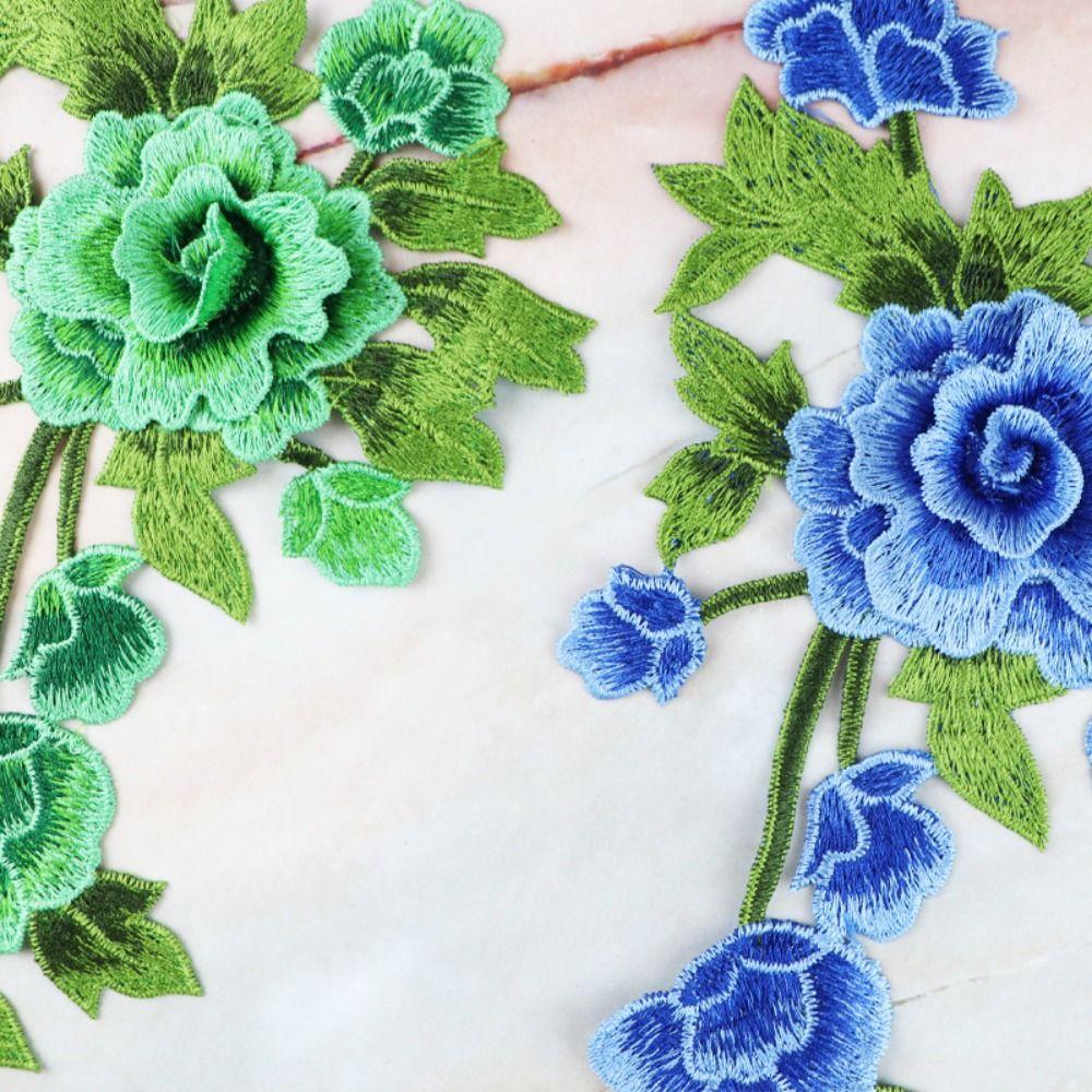 3D Trimmings Rose Floral Peony Garment Flower Embroidery Applique Clothes Accessories Patch