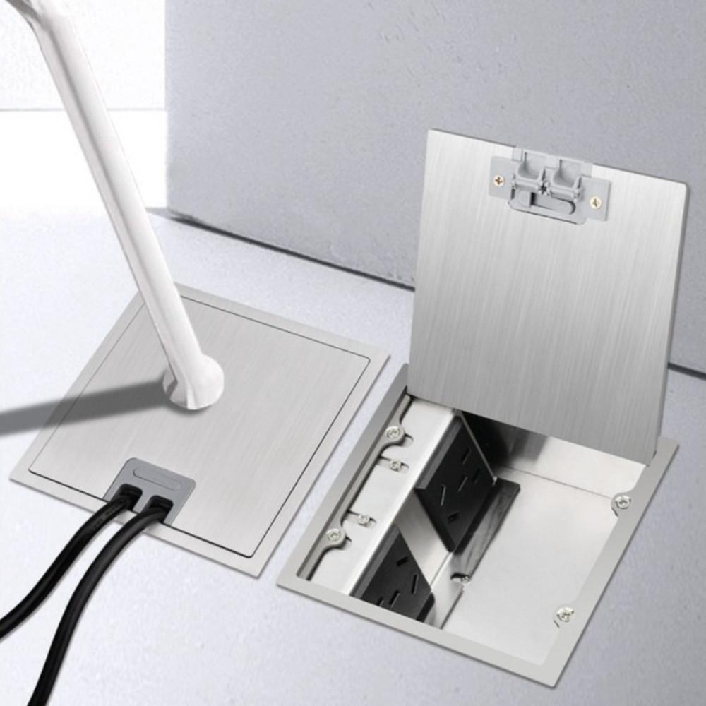 Rust-proof Flip Floor Socket Single Row 3-Pin & 2-Pin Socket Ultra Thin Hidden Style Replaceable Module Power Socket