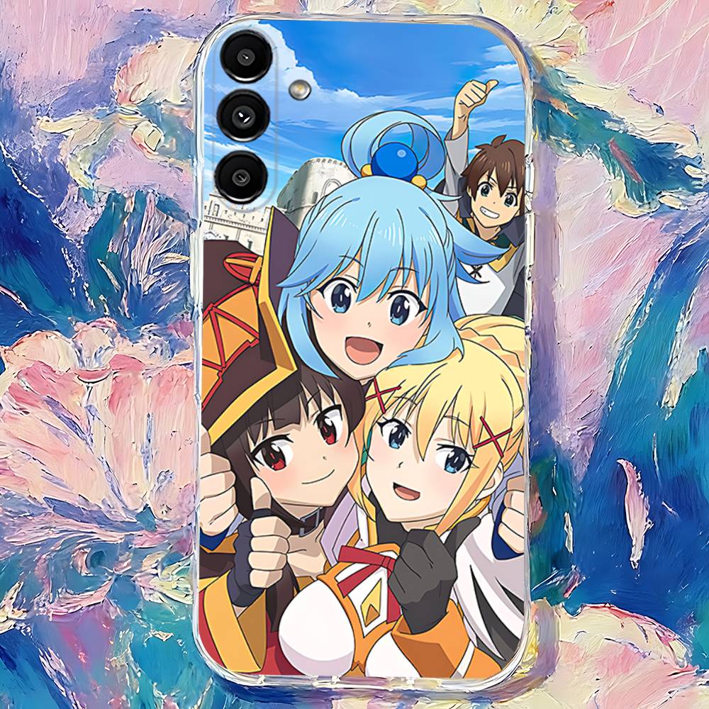Чехол для телефона Megumin Anime K-KonoSuba для Samsung S24, S25, S30, S23, S21, S22, S20, S10, 5G, FE, lite, Plus, Ultra Прозрачный прозрачный чехол
