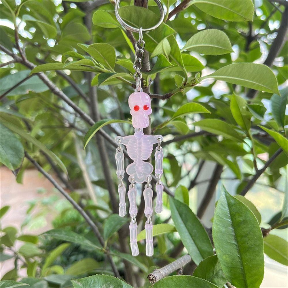Fashion Punk Skull Multi-joint Car Keychains Luminous Keyring Skeleton Keyring Skull Keychain