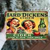 2D Плоский, 1 шт. Винтажная металлическая жестяная вывеска Hardie'S Cider, Ретро настенное искусство с шикарной иллюстрацией - Железная конструкция, Яркие цвета