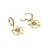 Boucles d'oreilles - LUXENTER - Delim - Or jaune 18k - Zircone blanche - 33x17 mm