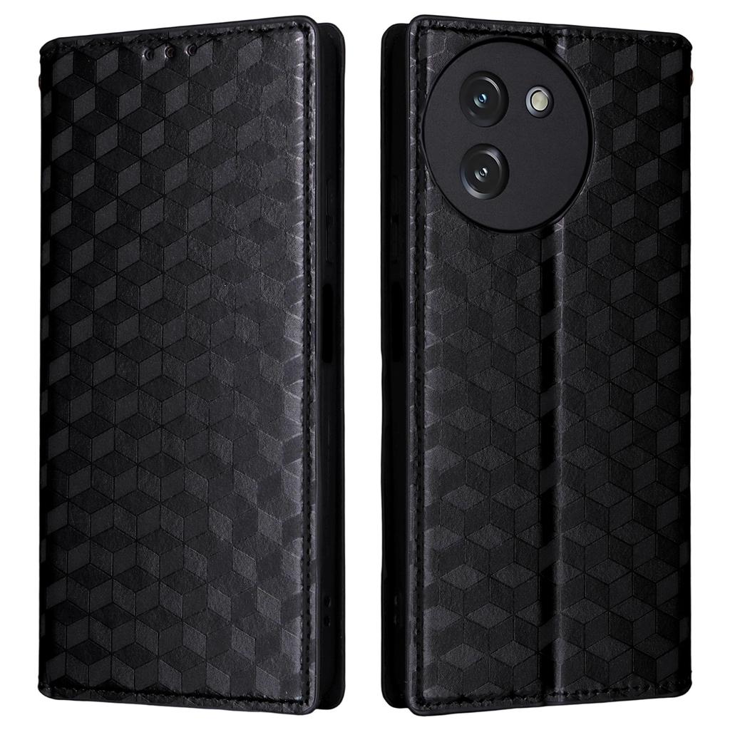 For Doogee Note 59/Note 59 Pro Case Wallet Rhombus Imprinted Leather Phone Cover