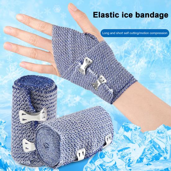 Бинт ледяной рулонный спортивный компрессионный самоотрезающийся по длине дышащий микропористый дизайн спортивный бинт для холодной компрессии