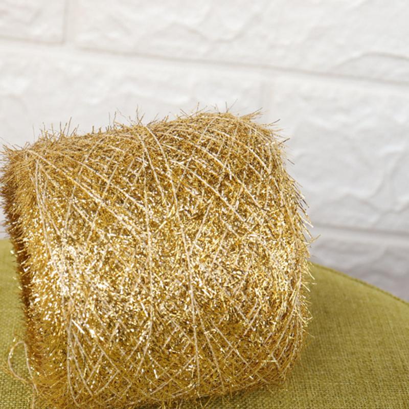 50 г/рулон пряжа для вязания своими руками блестящие декоративные аксессуары стеклянная пряжа швейные принадлежности для свитера шапки шарфа перчаток