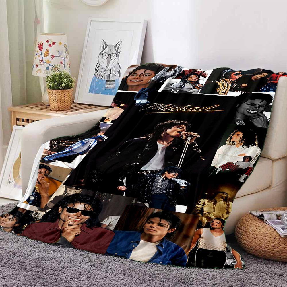 1pc Michael Jackson Performance Flannel Blanket,Ultra Soft Warm Plush Throw for Home Bedroom Bed Sofa Cover Camping Picnic gift Y72411