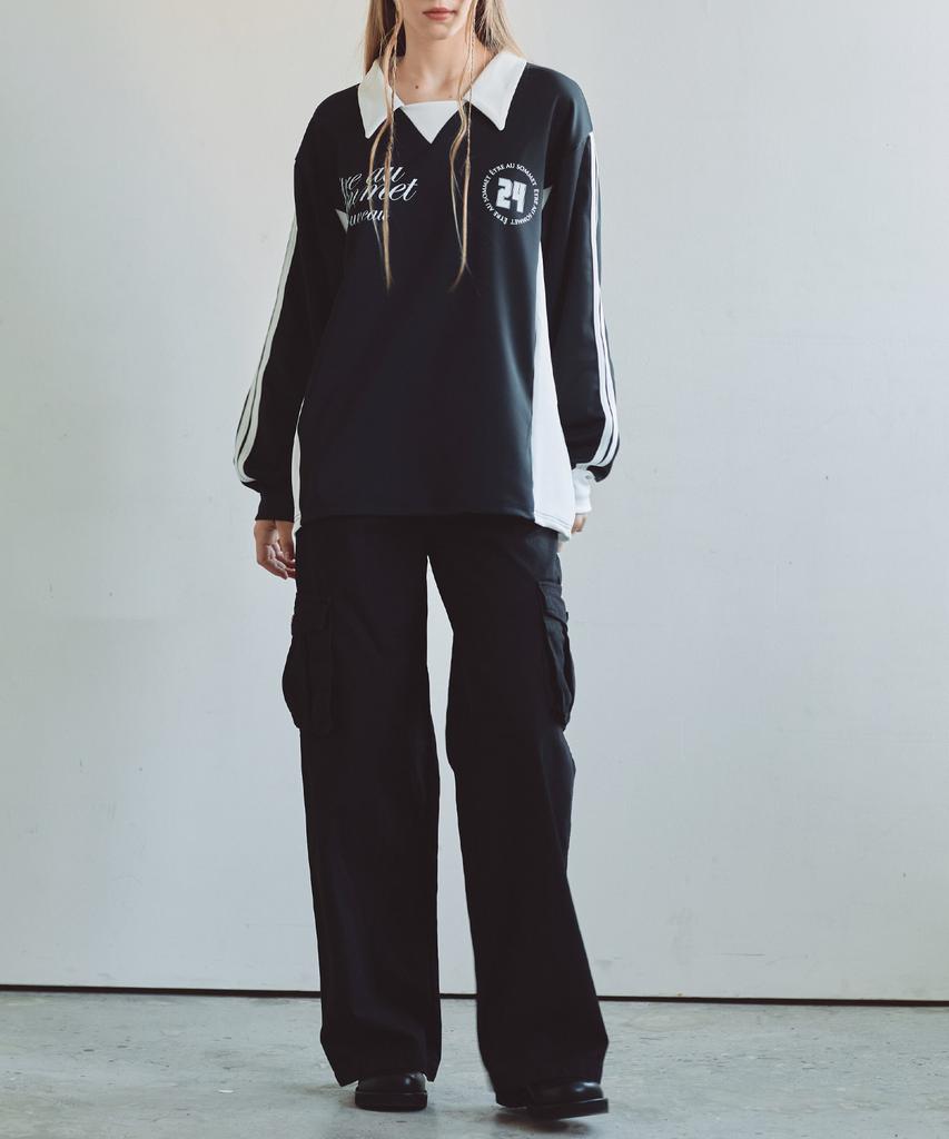 ETRE AU SOMMET Nylon Cargo Snap Pants (Black)