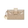 Модный и изысканный картхолдер и кардхолдер Lady Dior из лакированной телячьей кожи с ротанговым узором, женская модель, песочного цвета