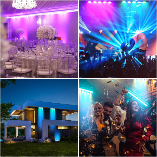 ZonQoonz 60W Stage Light, 5 LED 4-in-1 RGBW Wash Light, COB Stage Light, Party Light, DMX512 & Voice Control Mode, DJ Light Strip, Perfect for Disco,
