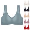 Women's Thin Seamless Latex Underwear With Large Breasts, Small Gathering, Side Folding, Accessory Breast, Vest Style Sports Bra