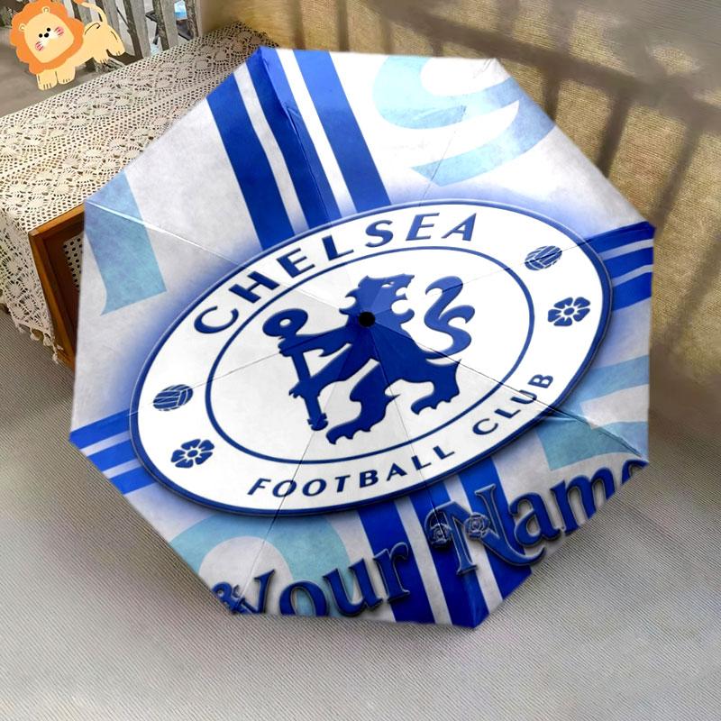 1 шт. Автоматический складной зонт - Chelsea F Индивидуальный узор с именем, Портативный и складной дизайн с 8 спицами, Рождественские и Новогодние подарки