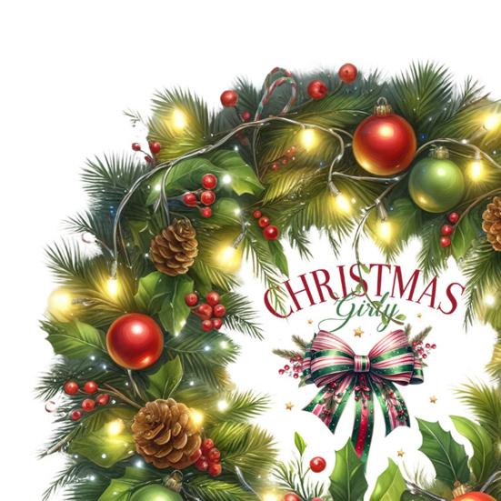 Рождественский шар Венок Бант Наклейки на стену Съемные ПВХ наклейки для гостиной спальни Самоклеящийся праздничный декор