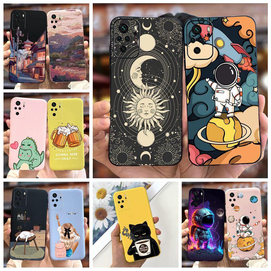For Xiaomi Redmi Note 10 Case Redmi Note 10S Cute Astronauts Cartoon Cover Soft TPU Phone Cases For Redmi Note 10 Pro Max Bumper