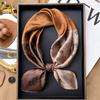 Coffee Small Square Scarf Silk Scarf Women's Spring and Autumn Summer Matching Shirt Professional Decoration Neck Yarn Thin Scarf 70x70