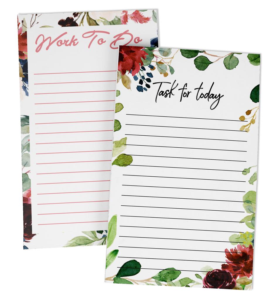 Inkdotpot Pack Of 2 Daily Planner List Undated Notepads, Memo Pad To-Do List Tear Off List Pad- Organizer- Scheduler- Organize Tasks (50 Sheets