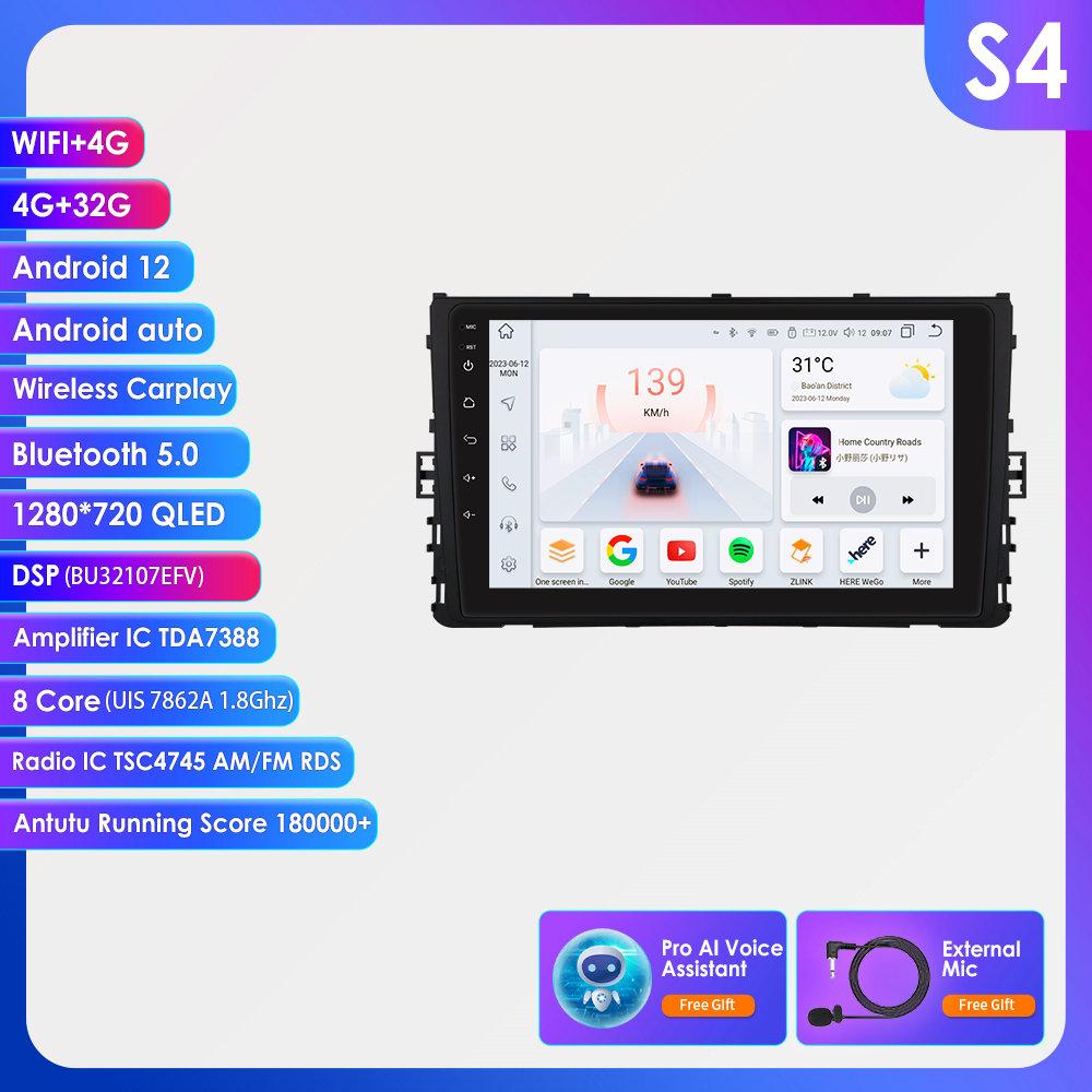 Hizpo 9'' QLED Экран Carplay 4G 2Din Android13 Автомагнитола для Для VW MQB Polo Plus T-Cross Как T-Кросс T-Roc Tharu Sagitar Интеллектуальная Автомагнитола