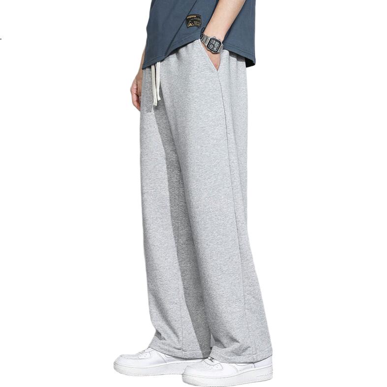 ROMON Men's Sweatpants, Loose Casual Pants for Autumn And Winter, Draping Versatile Straight-Leg Trousers, Long Pants, Gray, XL