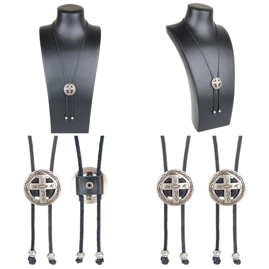 Винтажный западный ковбойский галстук-боло с подвеской-крестом, галстук, панк-ожерелье, аксессуар для костюма, американский галстук-боло, западный