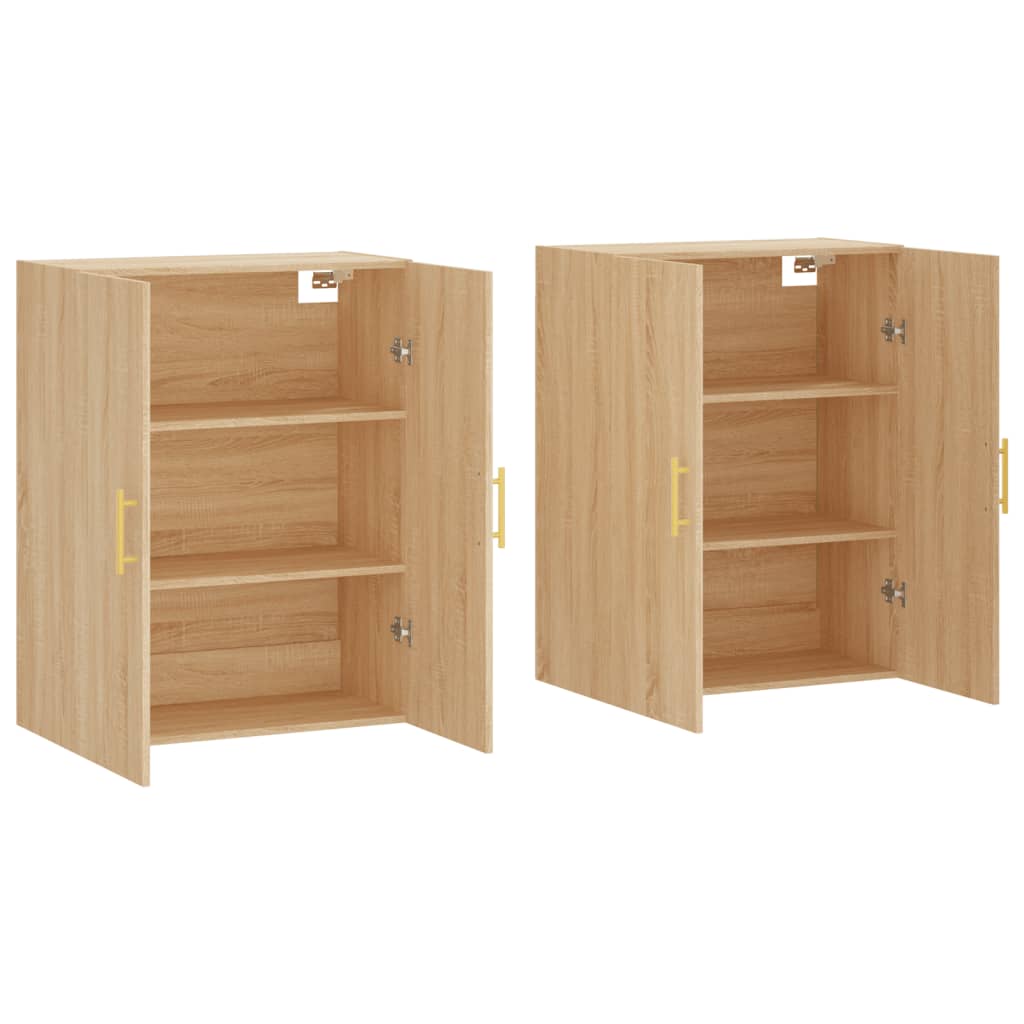 Wall Cabinets 2 pcs Sonoma Oak 69.5 x 34 x 90 cm
