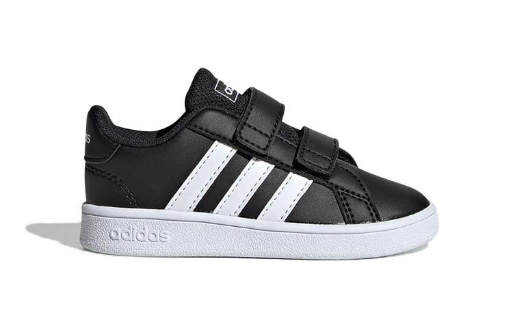 adidas Кеды для скейтбординга Neo GRAND COURT Низкие Черно-белые для младенцев и малышей EF0117