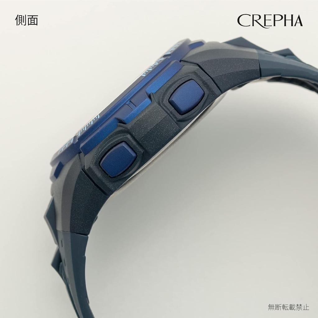 CREPHA Цифровые Водонепроницаемые до 10 ATM Спортивные Уретановые Синие Мужские Часы T-SPORTS, Многофункциональные, Дизайн, Ремешок, Синий, TS-D229-NV