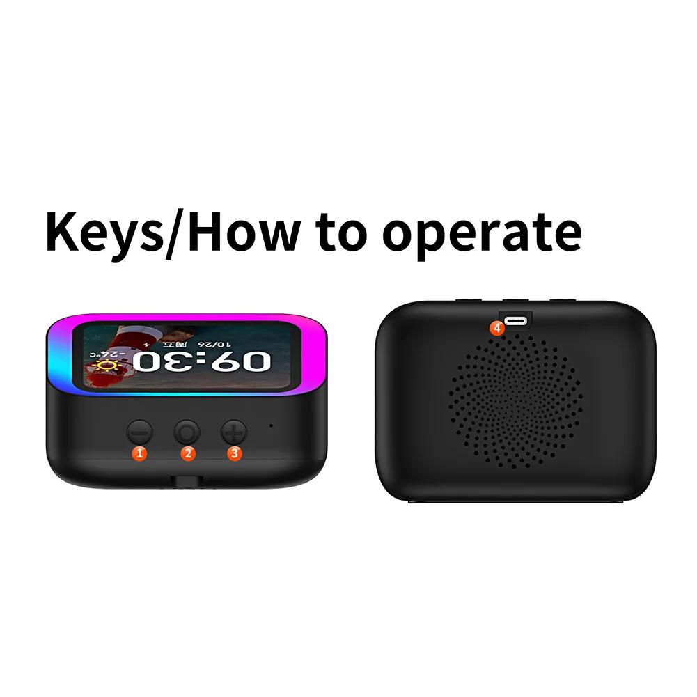 Smart Speaker Voice Assistant Portable BT Speaker with RGB Lights Home Speaker for Bedroom