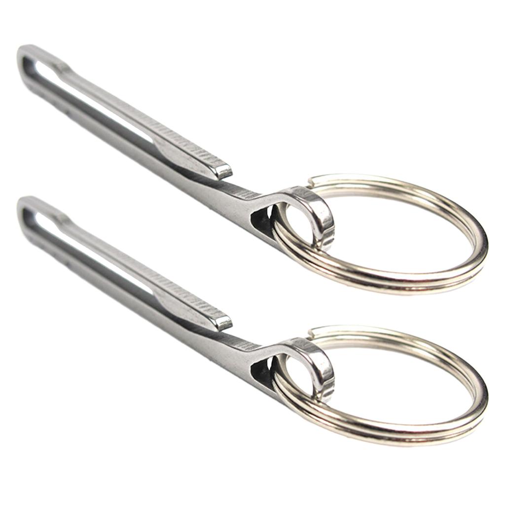 Stainless Steel Keychain Pocket Clip Home Camping Key Ring Clasp Carabiner Hanging Buckle Key Ring Holder for Men Women