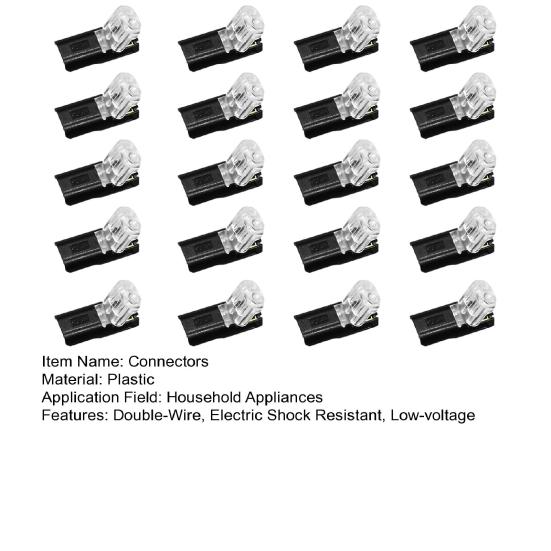 20 шт. разъемов Двухпроводные вставные разъемы для светодиодных лент 2-контактные разъемы для проводов низкого напряжения с запирающей пряжкой Разъемы для быстрого подключения