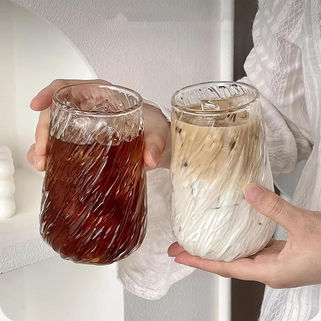 400 мл кружка для кофе стеклянная посуда полосатая стеклянная кружка кружка для льда прозрачная стеклянная чашка для чая посуда для сока молока мокко чашки кухонные принадлежности