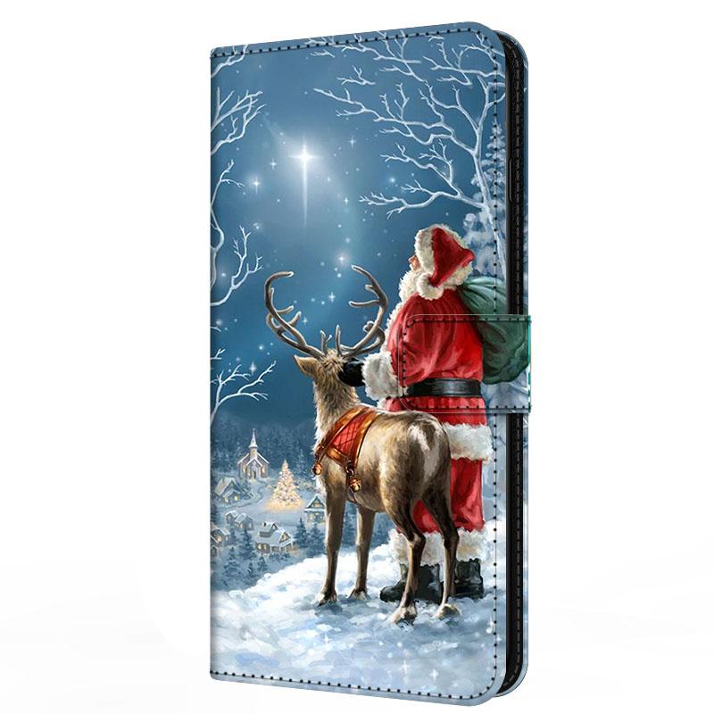 Чехол для Xiaomi Poco F7 F 7 с подставкой-книжка из кожи Merry Christmas Магнитный кошелек-защита Redmi Turbo 4 Pro