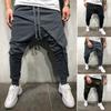 Mens Spring Winter Joggers Solid Patchwork Drawstring Sweatpants Trouser Pants