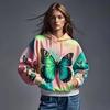 2025 Autumn New 3D Digital Printed Women's Butterfly Animal Pattern Printed Sportswear Personalized Fashion Hoodie Loose