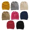Women's Ponytail Hat Winter Warm Knitted Hat with Ponytail Tail Hole Soft Stretch Cable Knit Messy High Bun Cap