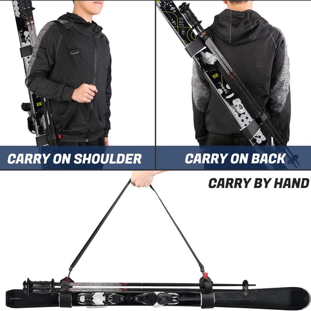 Dual Ski Board Shoulder Strap with Tie-Down for Outdoor Equipment Access