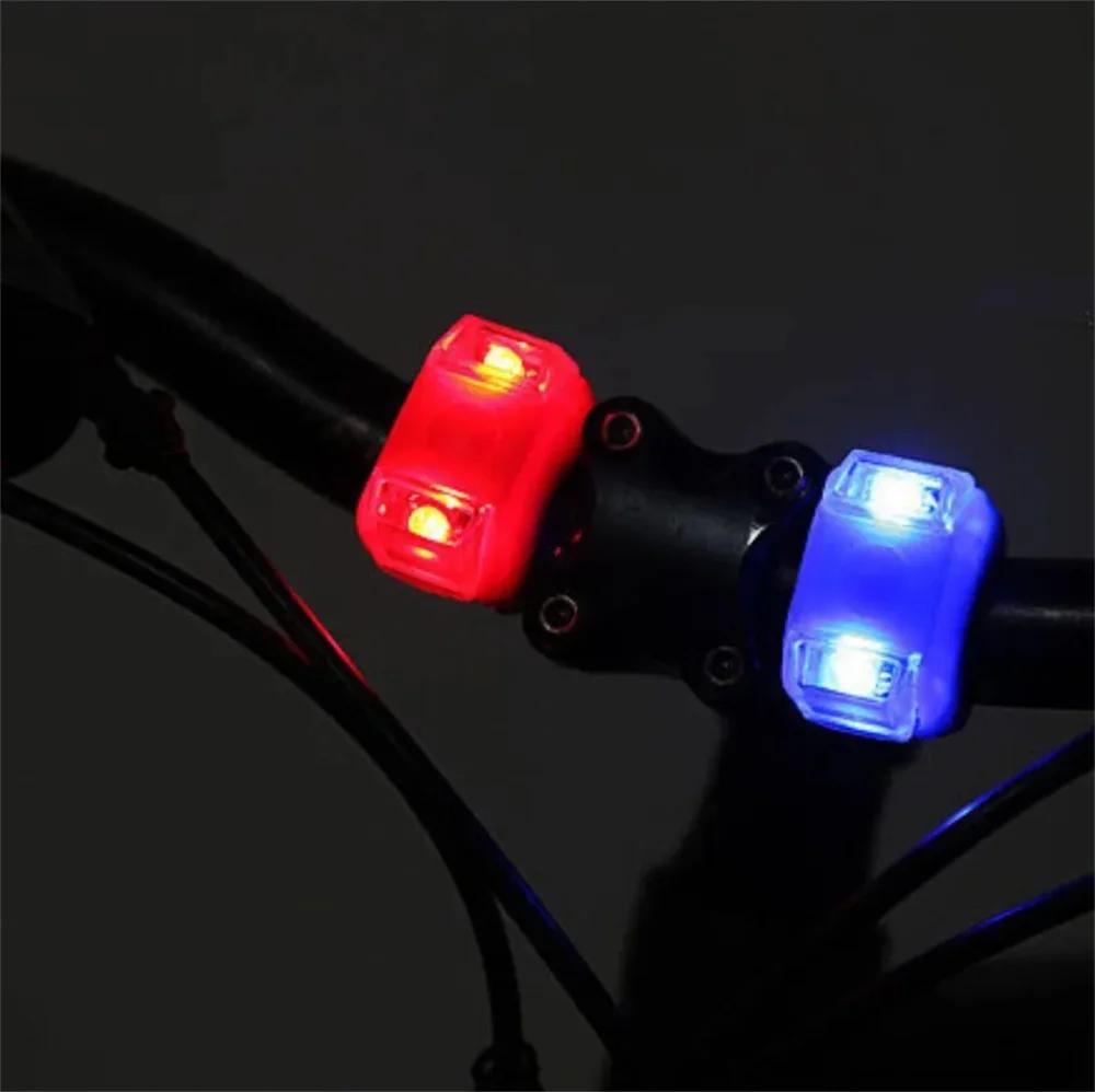 Bike Front Light Silicone LED Front Rear Wheel Bicycle Light Flash Safety Warning Light Waterproof Tail Lamp Bicycle Accessories