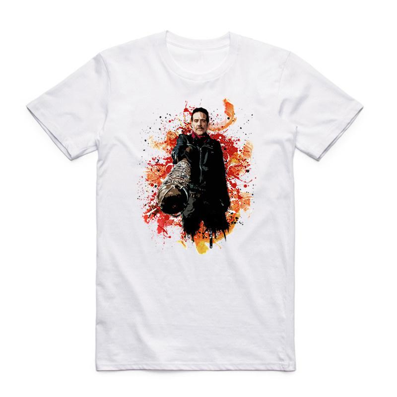 Asian Size Unisex And Women Printing Negan Lucille T-shirt Summer Casual O-Neck Short Sleeves The Walking Dead T-shirt HCP4128